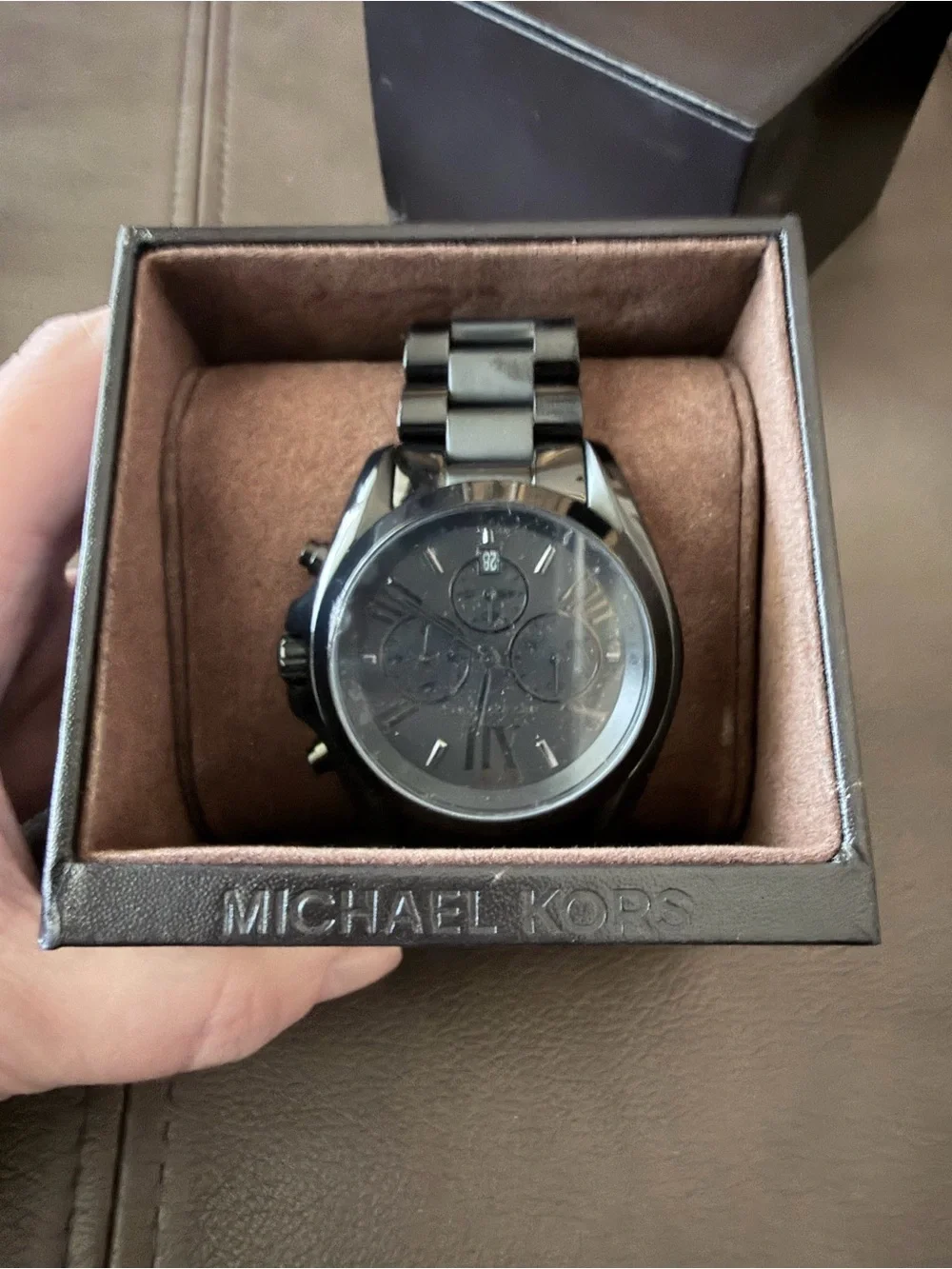 Michael Kors Black Stainless Steel Chronograph with Roman Numerals